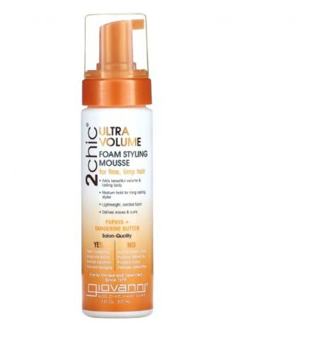 جيوفاني‏  2chic موس تصفيف الشعر للكثافة الفائقة للشعر الخفيف والضعيف بالبابايا وزبدة اليوسفي207 مل