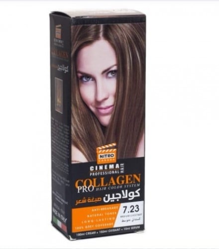 صبغة الكولاجين الايطالية للشعر #7.23 كستنائي متوسط - نيترو كندا