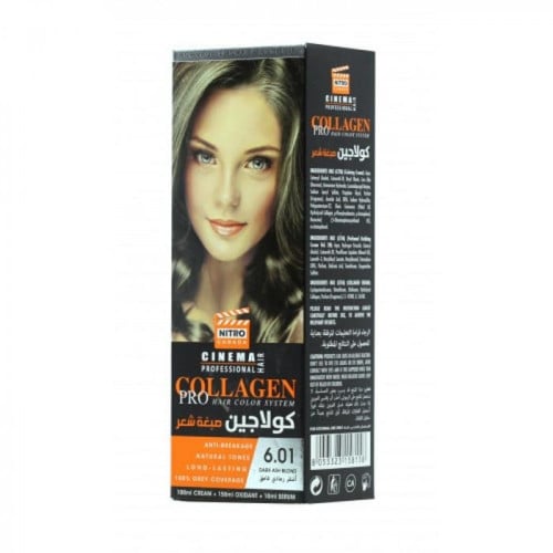 صبغة الكولاجين الايطالية للشعر #6.01 اشقر رمادي غامق - نيترو كندا