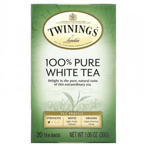شاي أبيض نقي بنسبة 100%، 20 كيس شاي Twinings