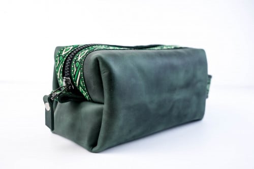 حقيبة يد جلد طبيعي أخضر