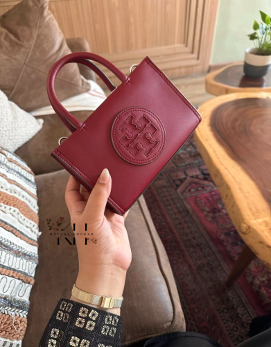 حقيبة tory burch أحمر حجم ميني