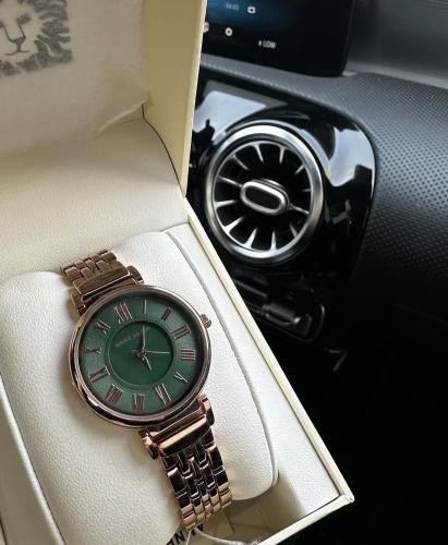 ساعه نسائيه Anne Klein روز قولد بمينا أخضر