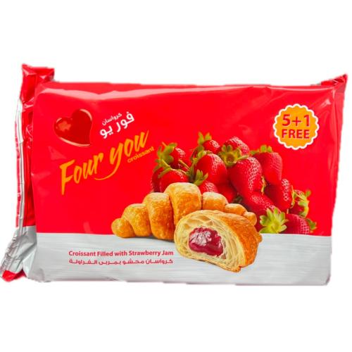 فور يو كروسان فراولة 6حبة*50G
