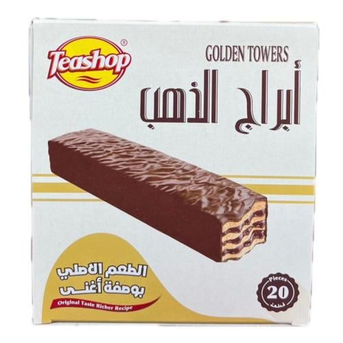 تيشوب ابراج الذهب بسكويت ويفر مغطى شوكولاتة 20حبة*14G
