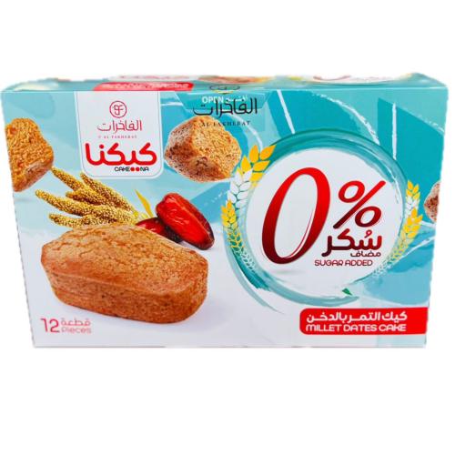 كيك الفاخرات تمر بالدخن بدون سكر مضاف 12*20G