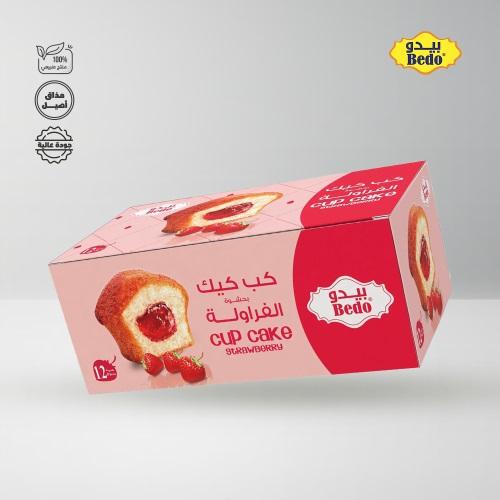 بيدو كب كيك بحشوة الفراولة 12*25g