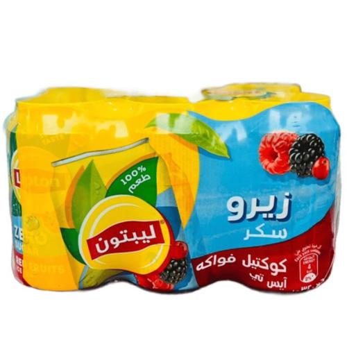 ليبتون ايس تى كوكتيل فواكة بدون سكر 6حبة*320ML