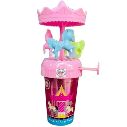 لعبة احصنة دوارة مع علك فقاعة 30G