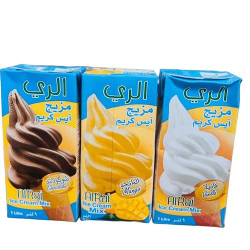 الراي مزيج ايس كريم ( فانيليا - شوكولاتة - مانجو ) 1لتر