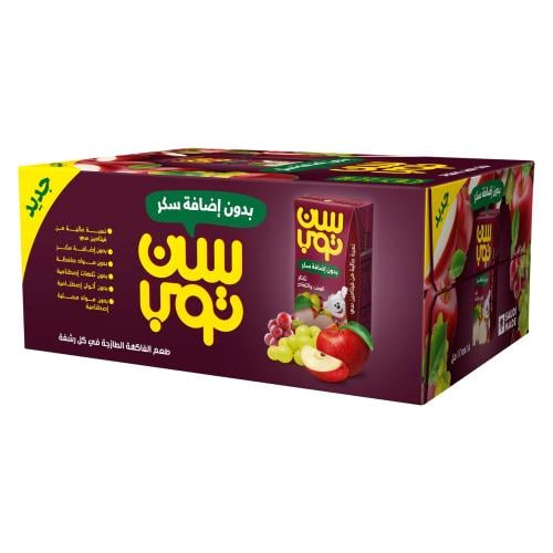 سن توب نكتار عنب وتفاح بدون سكر 18*125مل