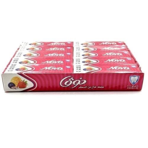 علك نوفا خالي من السكر بالفواكة {5شرائح*20}