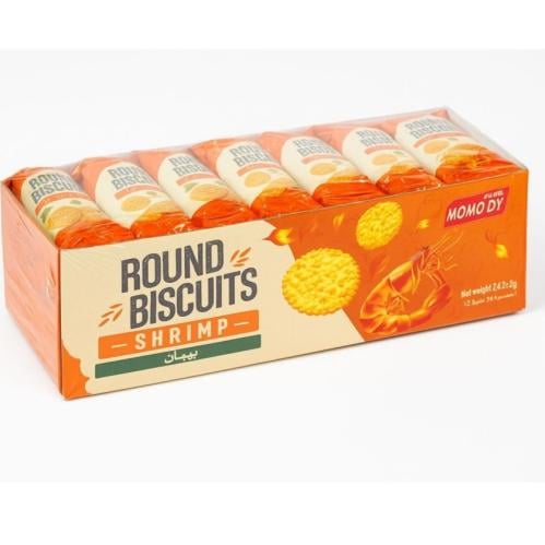مومو-دى بسكويت مدور بطعم الروبيان 24كيس*26G