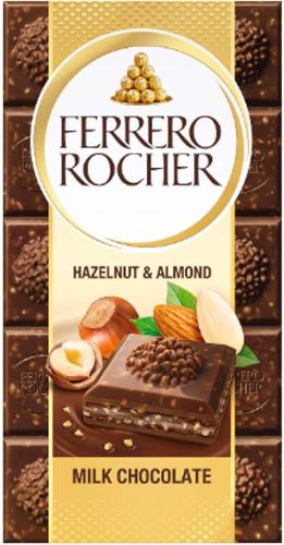 فريرو روشيه لوح شوكلاتة مع حشوة البندق واللوز 90g