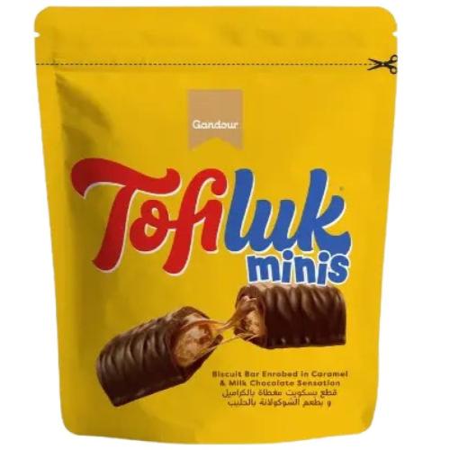 غندور توفى لك قطعتى بسكويت مغطاه كراميل وشوكولاتة كيس16حبة*10G