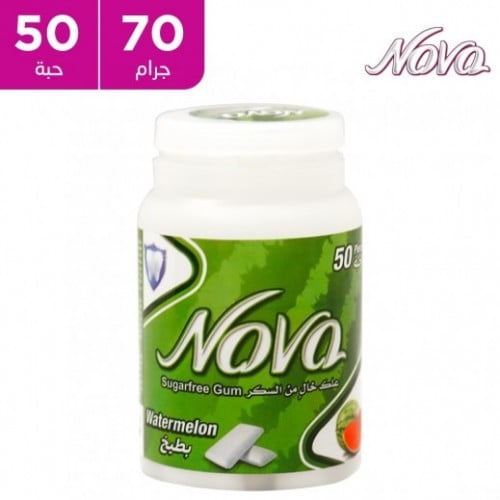 علك نوفا خالي من السكر بالبطيخ {50حبة}