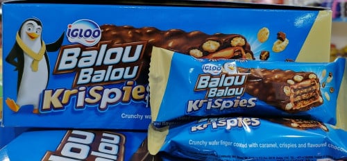 اكلوو بالو بالو كرسبي أصابع الويفر المقرمشة بالكراميل والحبوب مغطى بالشوكلاتة  {24 حبة}