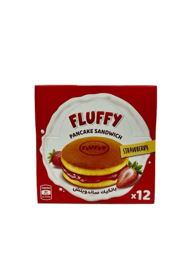FLUFFY بانكيك ساندوتش فراولة 12*444g