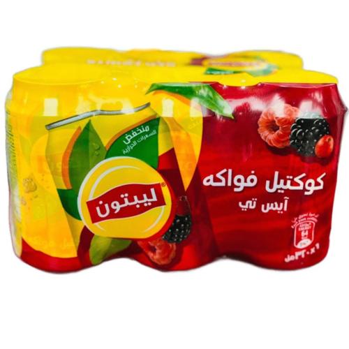 ليبتون ايس تى كوكتيل فواكة 6حبة*320ML