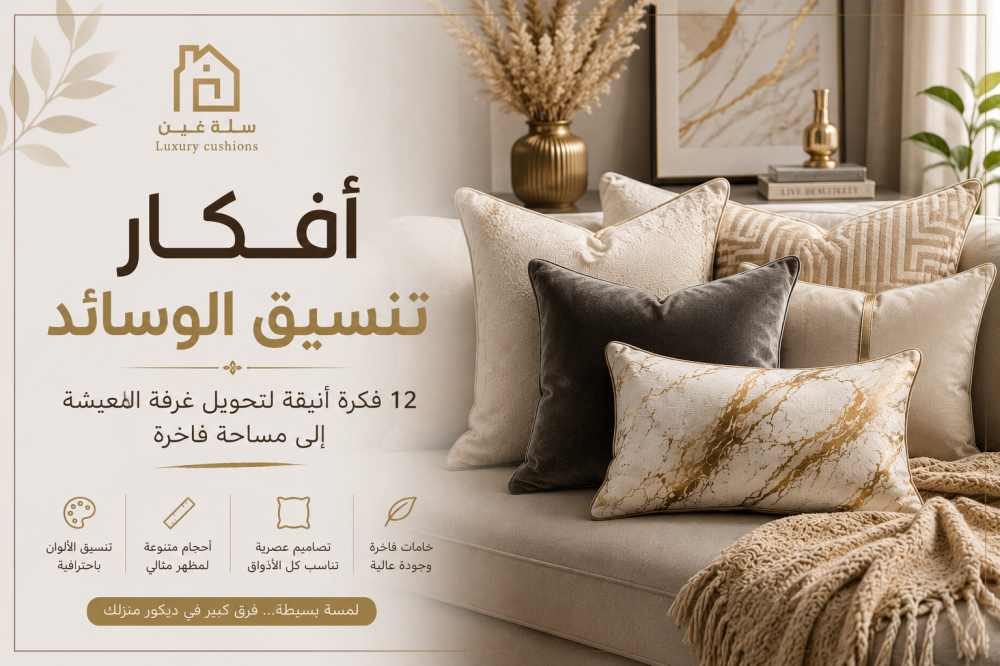 أفكار تنسيق الوسائد: 12 فكرة أنيقة لتحويل غرفة المعيشة إلى مساحة فاخرة