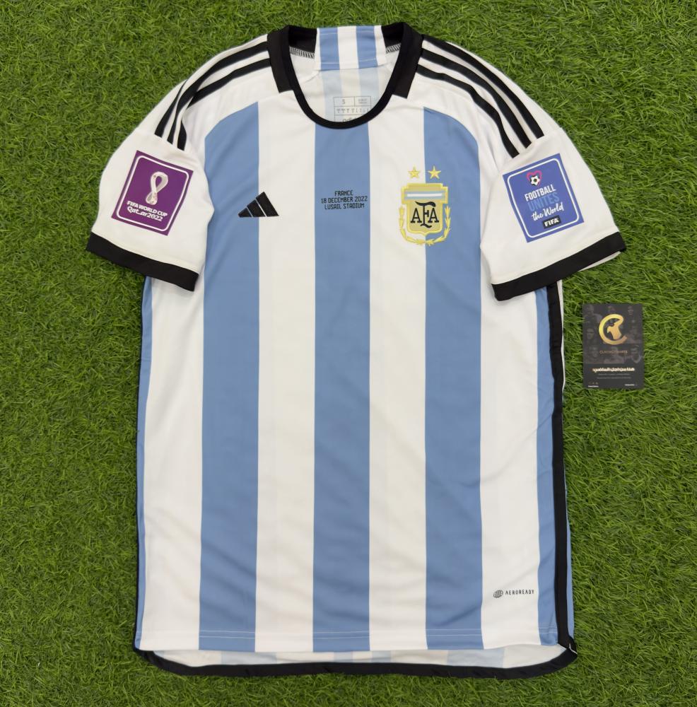 تيشيرت الارجنتين نسخة المباراة لنهائي كأس العالم 2022 بكامل الشعارات