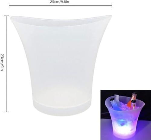 دلو ثلج متوهج بإضاءة LED - سعة 5 لتر لجعل كل مناسب...