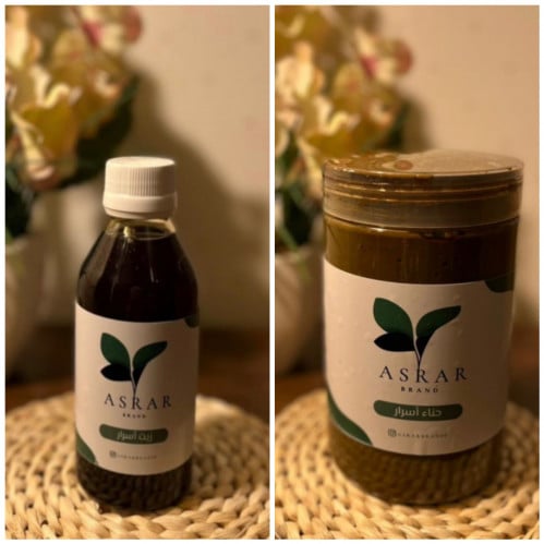 حناء + زيت ( بالقطران)