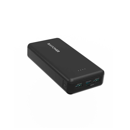 راف باور بطارية متنقلة بايونير 20000 ملي امبير بقوة 15 واط بمنفذين USB ومنفذ تايب سي