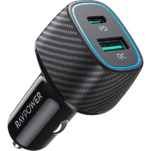 شاحن سيارة سريع بقوة 48 وات مزود بمنفذ USB وPD