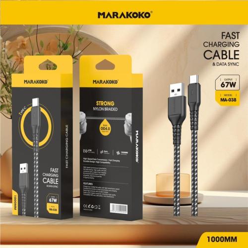 سلك شاحنUSB  للأيفون او تايب سي او مايكرو ، يدعم الشحن السريع