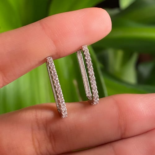 Silver Rectangle earring
