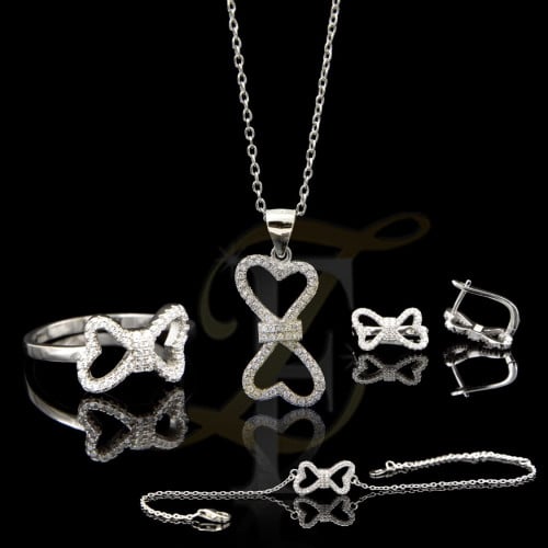 نصف طقم (زركون) فضة عيار 925