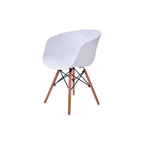 كرسي كاما فيبر ابيض ارجل خشب C-D-815YM WHITE