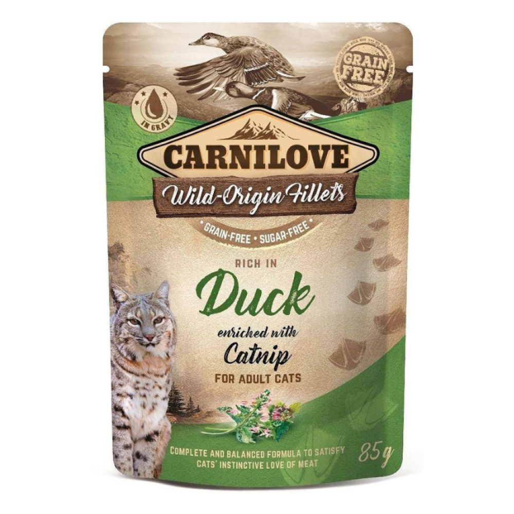 اظرف كارنيلوف طعام رطب بنكهة البط و الكاتنيب للقطط البالغة 85ج