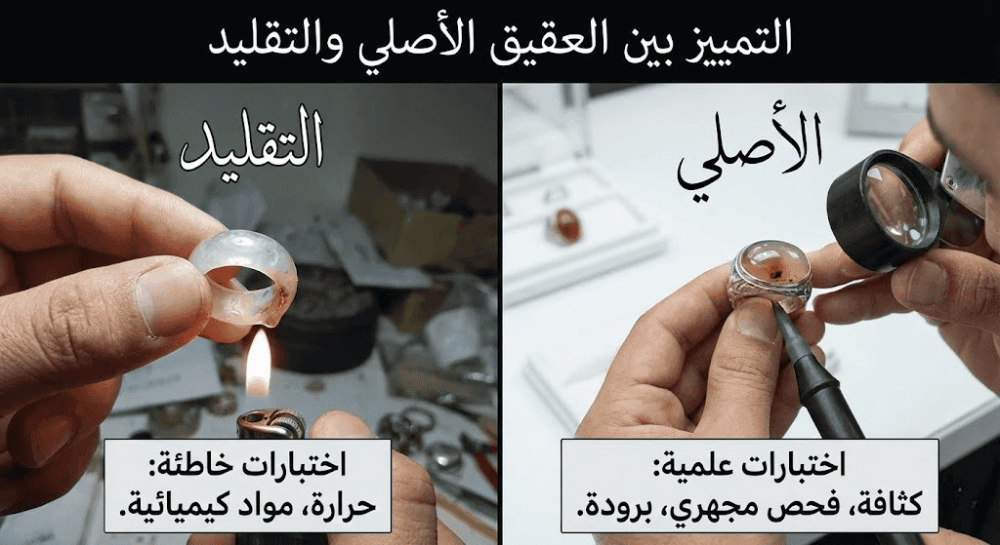 كيفية التمييز بين العقيق الأصلي والتقليد