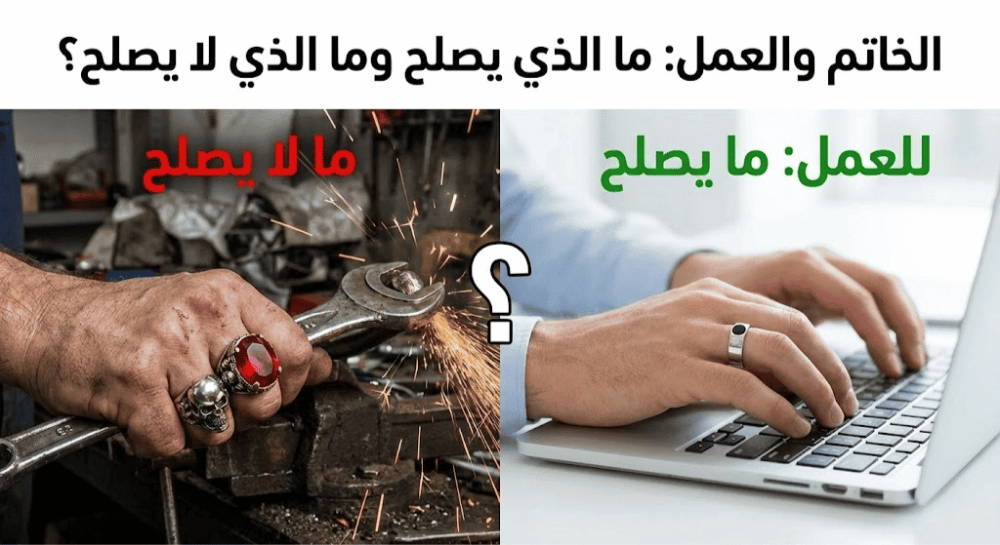 الخاتم والعمل ما المناسب وما غير المناسب في بيئة العمل؟