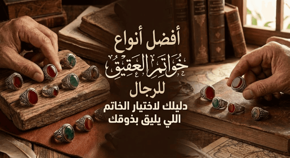 أفضل أنواع خواتم العقيق للرجال: دليلك لاختيار الخاتم اللي يليق بذوقك