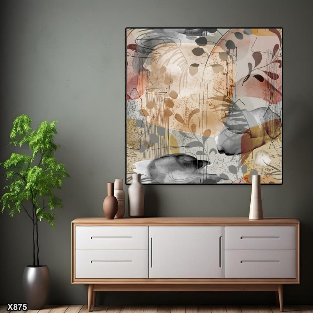 لوحة كانفس مربعة رسم تجريدي