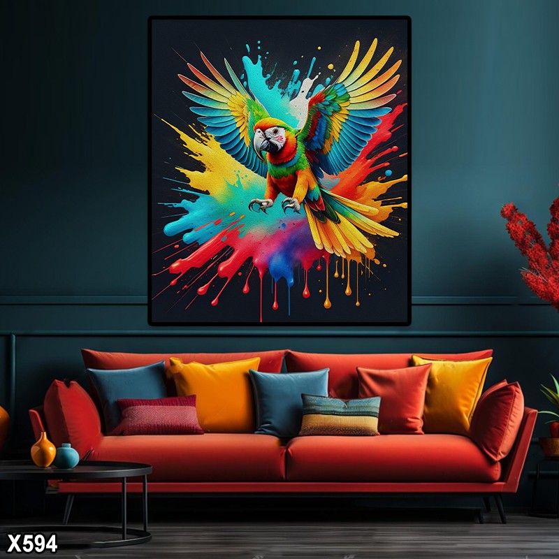 لوحة كانفس بغبغاء جرافيك