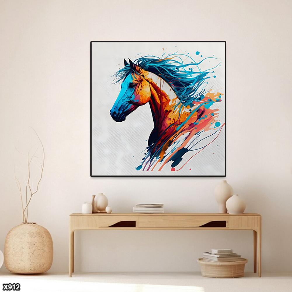 لوحة كانفس خيل مربعة