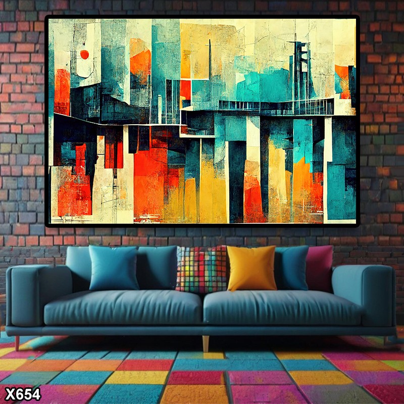 لوحة كانفس رسم تجريدي