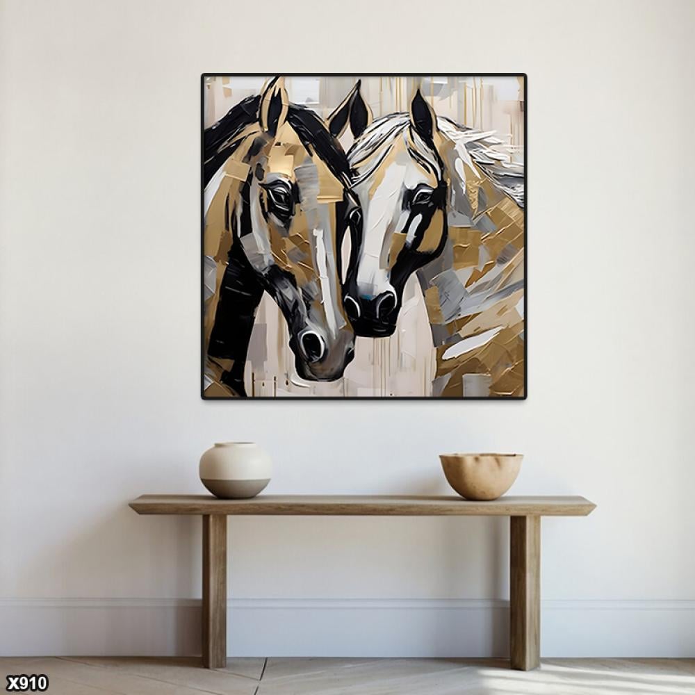 لوحة كانفس خيل مربعة