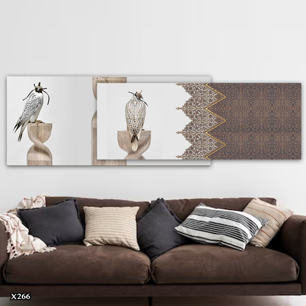 لوحتان كانفاس متداخلتان صقور عربية