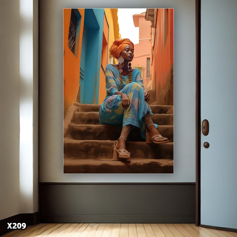 لوحة كانفس امرآة بطراز افريقي