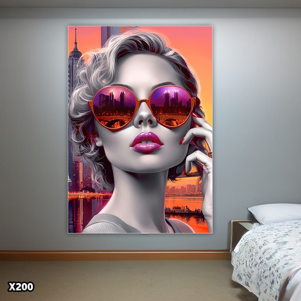 لوحة كانفس امرآة بالرسم التجريدي