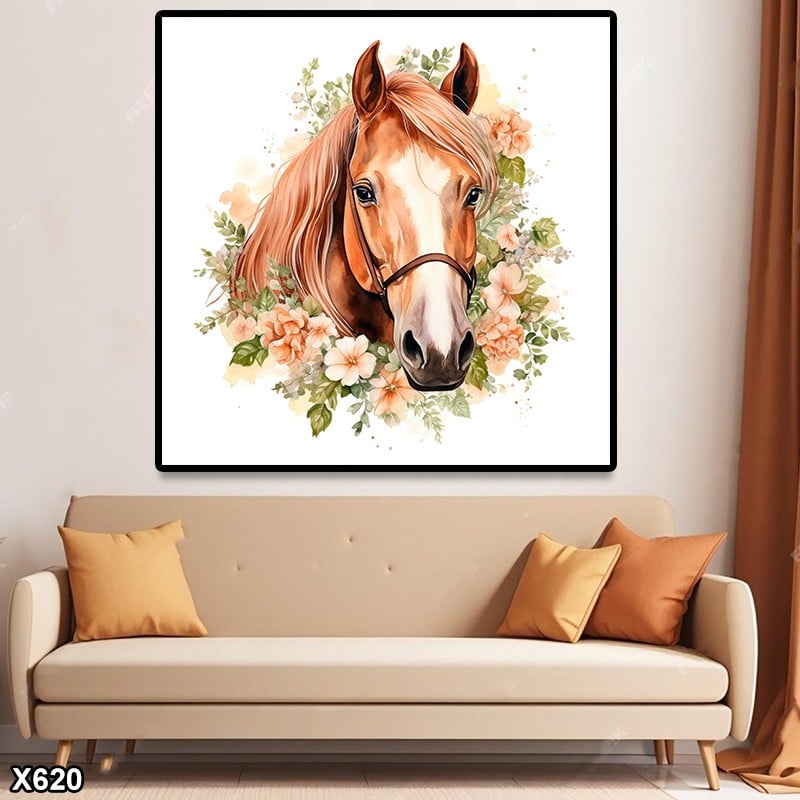 لوحة مربعة كانفس خيل