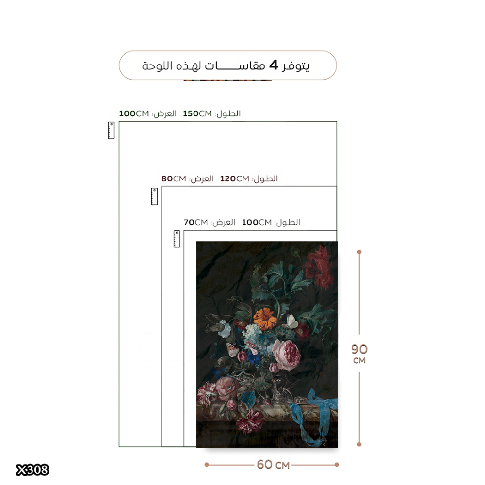 لوحة كانفس ورود