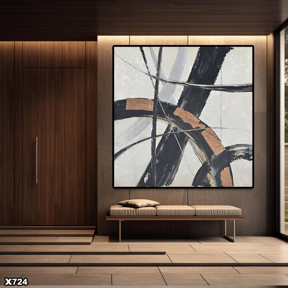 لوحة كانفس مربعة رسم تجريدي