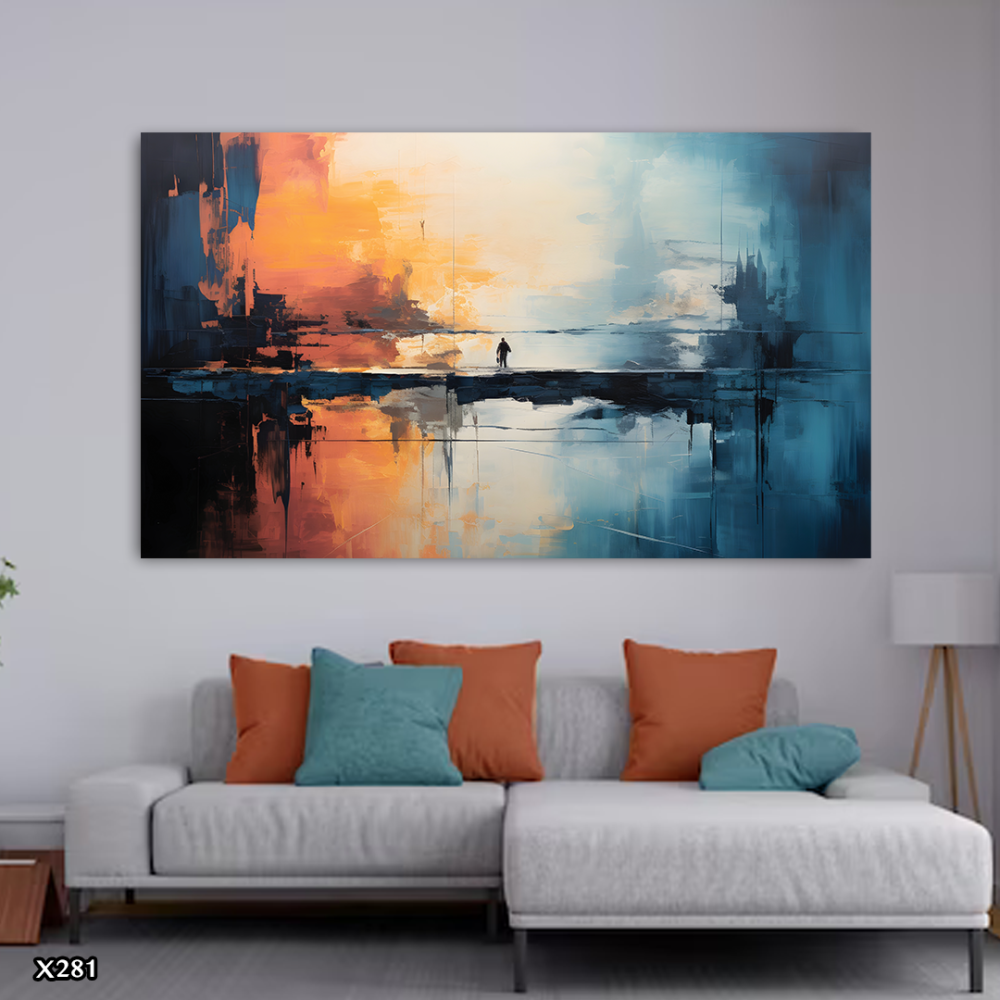 لوحة كانفس بالرسم التجريدي