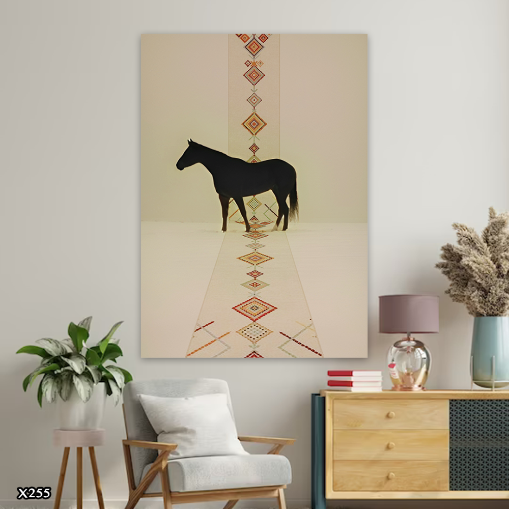 لوحة كانفس حصان بطراز بوهيمي